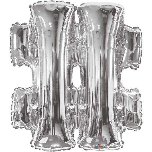 SC Hashtag Symbol Silver Shape