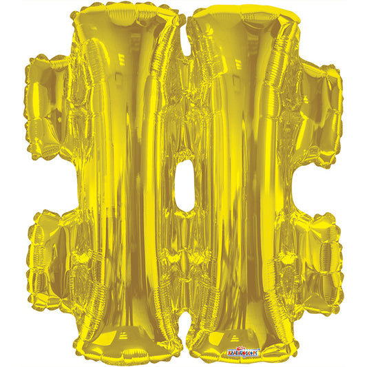 SC Hashtag Symbol Gold Shape
