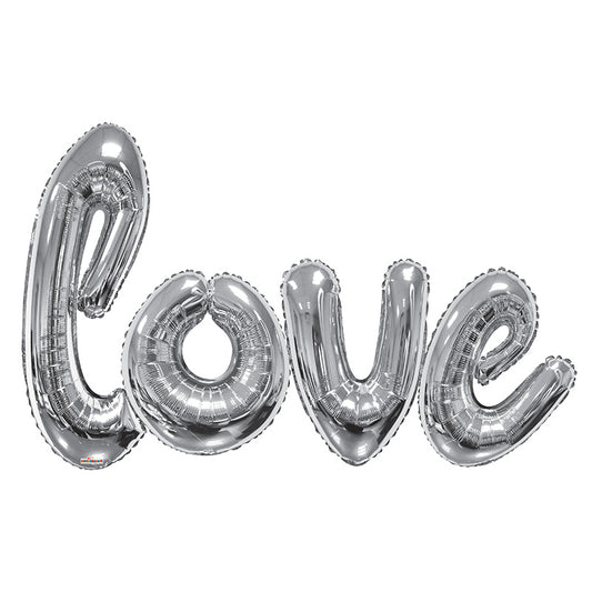 53" W SC Silver Love Script  - Assortment