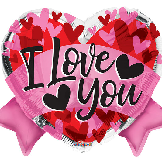 Corazón de amor PR con forma de pancarta