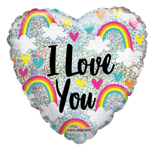 PR Ily Arcoíris y corazones holográficos