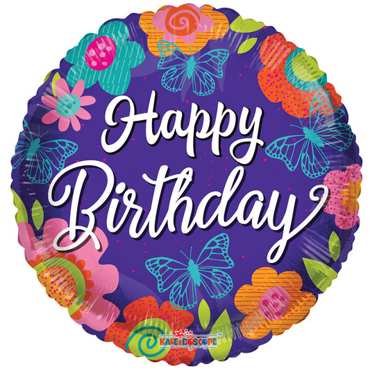 Mariposas y flores de cumpleaños de PR