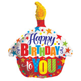 PR Feliz cumpleaños a ti con forma de cupcake