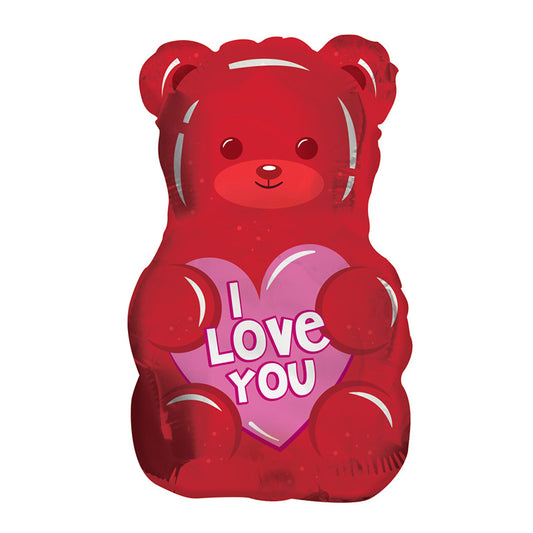 Vista transparente de la forma del osito de goma PR