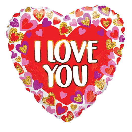 BV Te amo muchos corazones brillantes