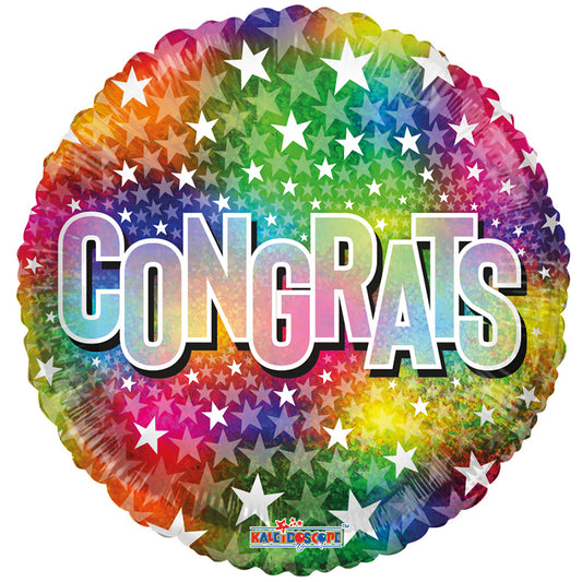 Felicitaciones PR Estrellas Holográficas Multicolor