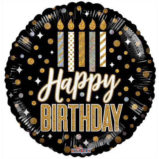 Velas de cumpleaños PR y puntos holográficos