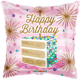 Porción de pastel de cumpleaños de PR