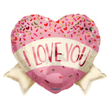 Corazón de amor PR con forma de pancarta con chispas