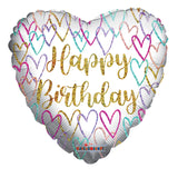 Corazones de cumpleaños holográficos de relaciones públicas