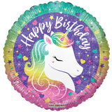 Unicornio arcoíris holográfico de cumpleaños de relaciones públicas
