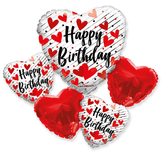 BB Bday Love Hearts Bouquet - Assortment (5 pcs)