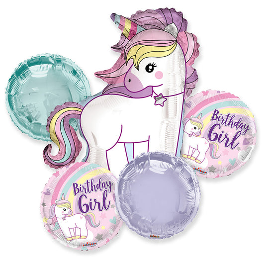 BB Bday Girl Unicorn Bouquet - Assortment (5 pcs)