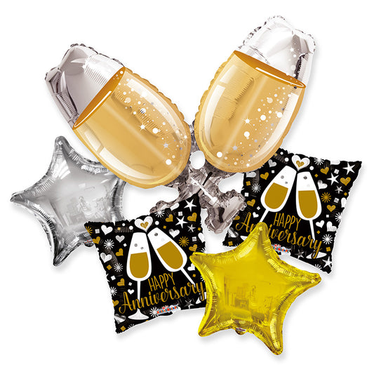 BB Anniversary Champagne Glasses Bouquet - Assortment (5 pcs)