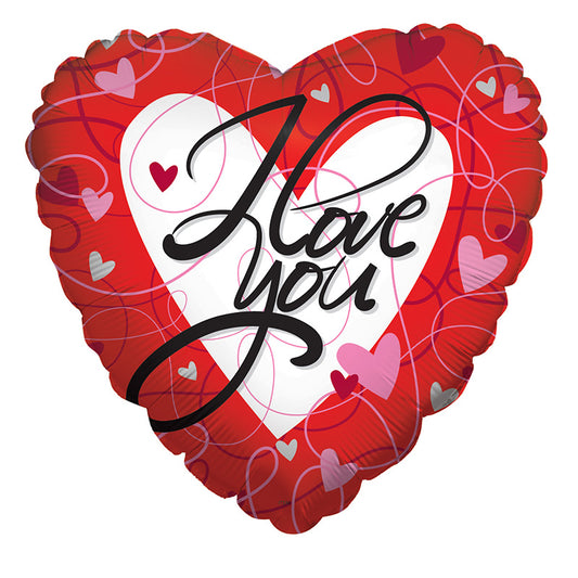 PR I Love You Stripes And Hearts Red