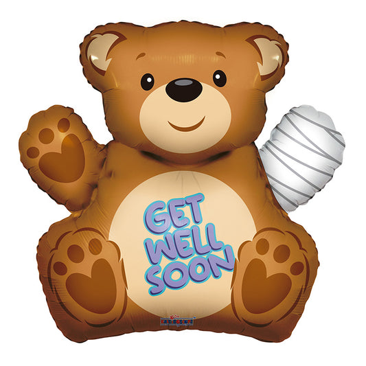 Oso de peluche PR con vendas para desear una pronta recuperación