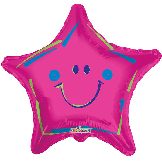 SV Hot Pink Happy Face Star