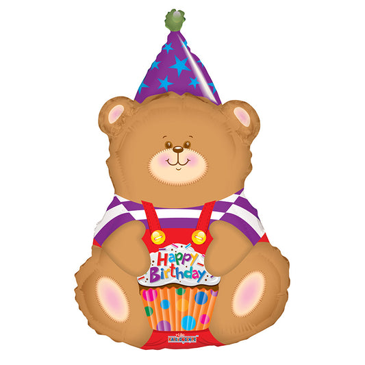 Oso de cumpleaños PR con forma de cupcake