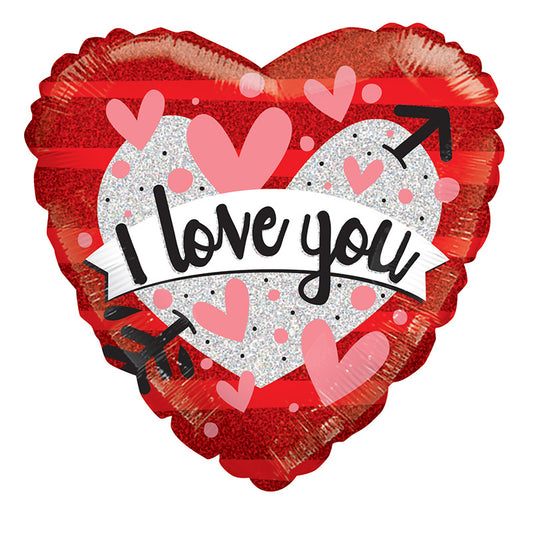 Corazón y pancarta holográfica PR Ily