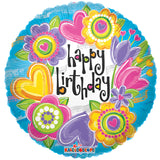Flores de acuarela de cumpleaños SL
