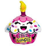 PR ESP Feliz Cumple Cupcake Rosa Forma