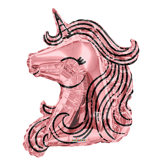 Forma de unicornio oro rosa PR