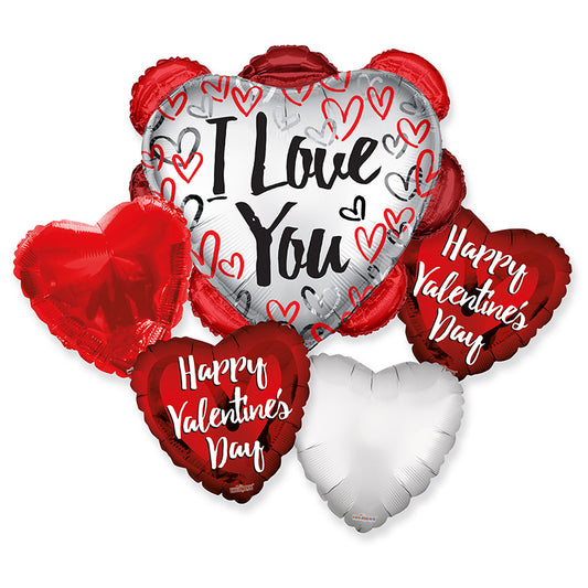 BB Ruffled Heart Bouquet Valentines Mt - Assortment (5 pcs)