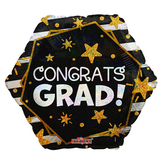 PR Congrats Grad Hexagon Holographic