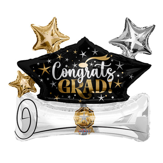 Congrats Grad Cap Diploma Stars