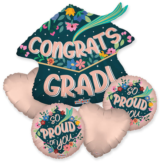Grad Cap With Flowers Bouquet