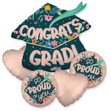 Grad Cap With Flowers Bouquet