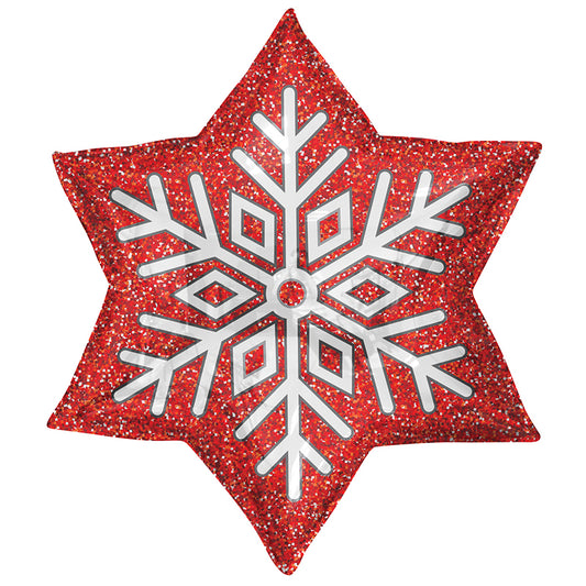 PR Red Snowflake Shape